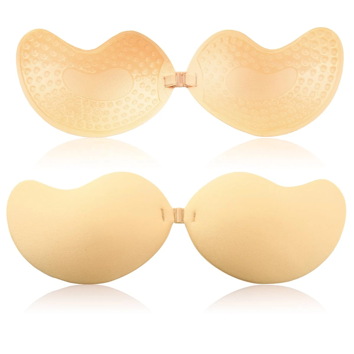 Garegce Sticky Bra, Stick On Bra, Women's Invisible Strapless Push Up Bras, Self-Adhesive Silicone Backless Bras Reusable Breathable Skin Comfortable for Women Sports Beach Dress Everyday Wearing