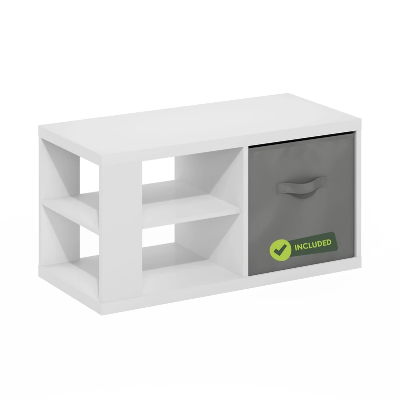 Furinno VIOLA 3-Tier Modern Coffee Table - White/Light Grey