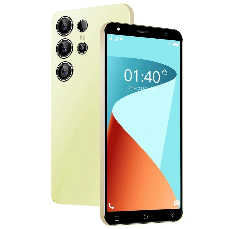 LatsYrs 4G Mobile Phone - 2GB RAM 16GB ROM/Expandable UP To 128GB, 3500mAh Big Battery,Dual SIM Dual Camera,Android OS/GPS/WIFI/Face ID (L25Ultra-Yellow)