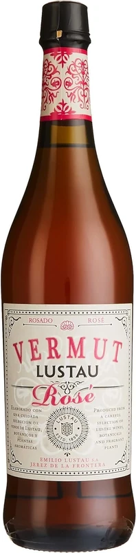 Lustau Vermut Rosado Rosé Vermouth, 75cl, 15% ABV, Dry Vermouth from Jerez Spain, Blend of Three Wines, Complex and Distinctive Red Vermouth, Drink Chilled or In Martini (Pack of 6)