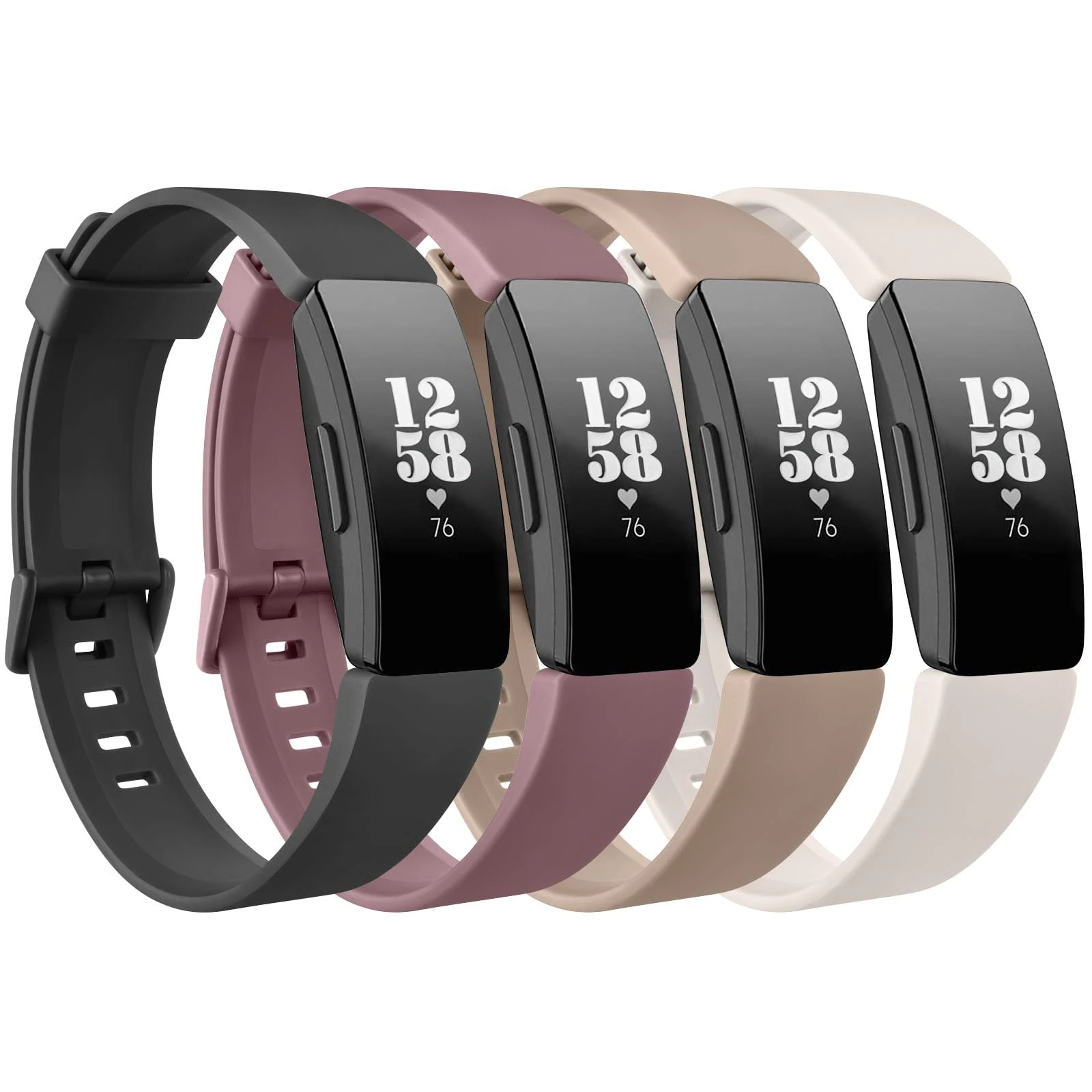 Yisica [4 Pack] Sport straps for Fitbit Inspire HR Straps for Women Men, Soft Classic TPU Adjustable Comfortable Replacement Strap Wriststraps for Fitbit Inspire 2/HR/Ace 3/Ace 2