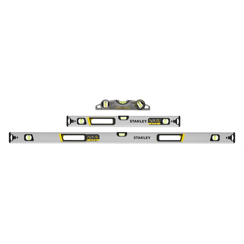 STANLEY FATMAX Xtreme Three Level Pack, Includes 60cm Box Beam Level, 120cm Box Beam Level, and Magnetic Torpedo Level, FMHT43681-1