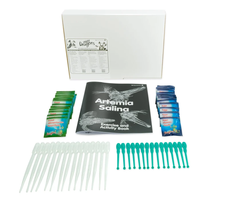 Aqua Dragons, Life Cycle Study Classroom Kit. Hatch, Grow & Learn about live Artemia Salina. Perfect for studying the life cycle at school or for STEM clubs
