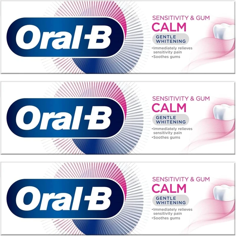 Oral-B Sensitivity & Gum Calm Toothpaste with Gentle Whitening (3X 75ml) Pack of 3