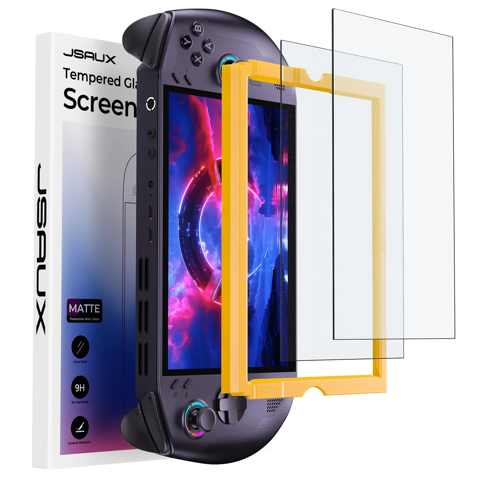 JSAUX 2-Pack Anti Glare Screen Protector for Legion Go S 8" (2025), Easy to Install with Guiding Frame, 8 inch Full Coverage, Matte Tempered Glass Protector Accessories, Anti-Scratch, Anti-Fingerprint