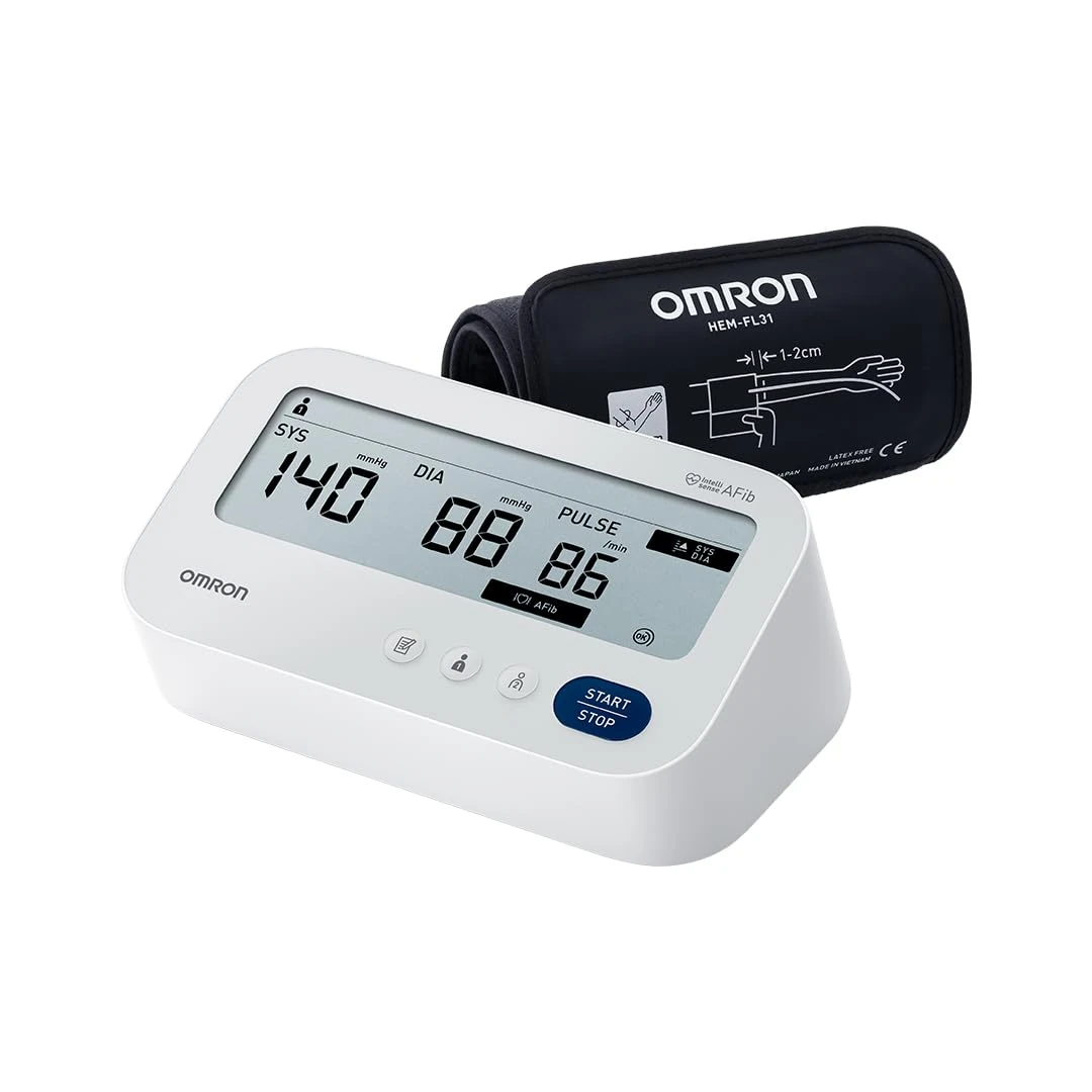 OMRON X3 Comfort AFib, Clinically Validated Upper Arm Blood Pressure Monitor for Home Use, Intelli Wrap Cuff Included (22-42cm), AFib Detection, Blood Pressure Machine with 3X Measurement Function