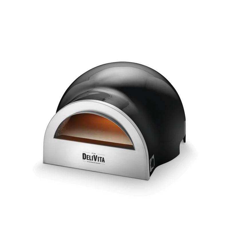 DeliVita Dual Fuel Gas Oven - Very Black Wood and Gas