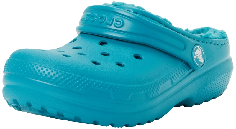 Crocs Unisex Kids, Classic Lined Clog K, Turbo Teal, 1 UK