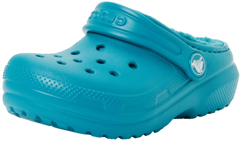 Crocs Unisex Kids, Classic Lined Clog T, Turbo Teal, 6 UK Child