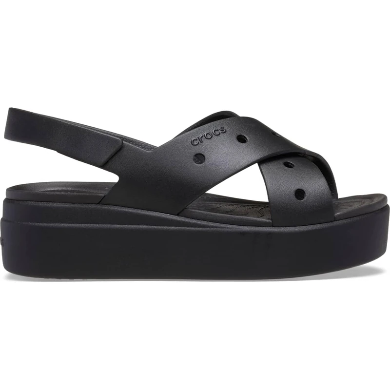Crocs Women, Brooklyn 4U Cross Strap Sandal, Black, 9 UK Women