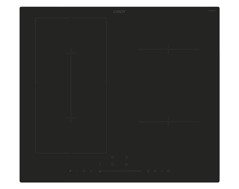 Candy CETPS64SCWFITT/1 – Induction Hob – 60 cm, 3 Hobs Including Twin Power+2, 7400W, Black, 9 Power Levels, 4 Boosters, Timer, Single-Touch Controls