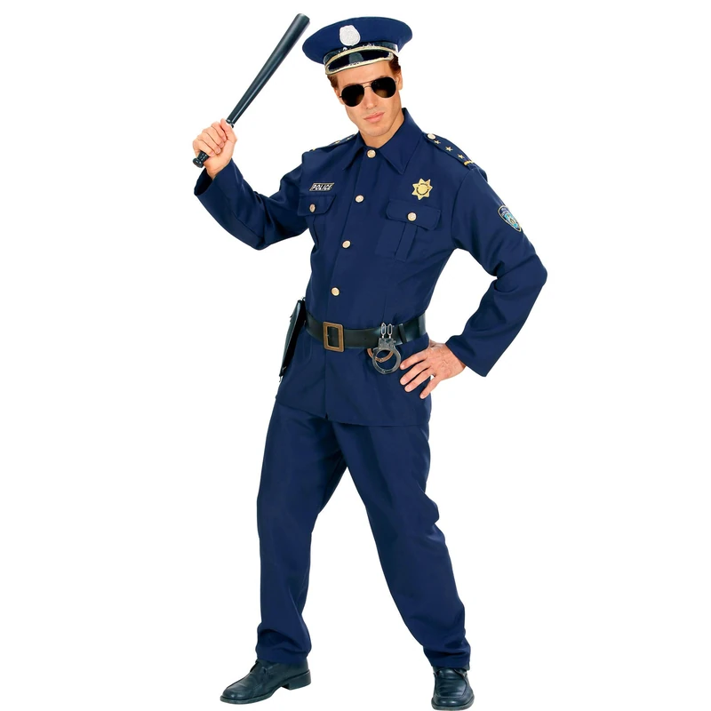 W WIDMANN MILANO Party Fashion 73210 Kostüm Polizist Police Officer Costume, Solid, Blue, XXL - Image 1