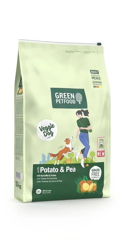 Green Petfood Potato & Pea complete dog food | Vegetarian grain-free recipe | All breed sizes | For dogs with allergies to meat protein | 10kg