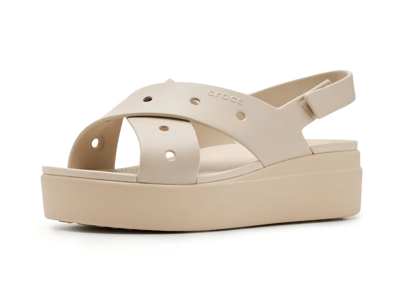 Crocs Women, Brooklyn 4U Cross Strap Sandal, Frappé, 4 UK Women - Image 1