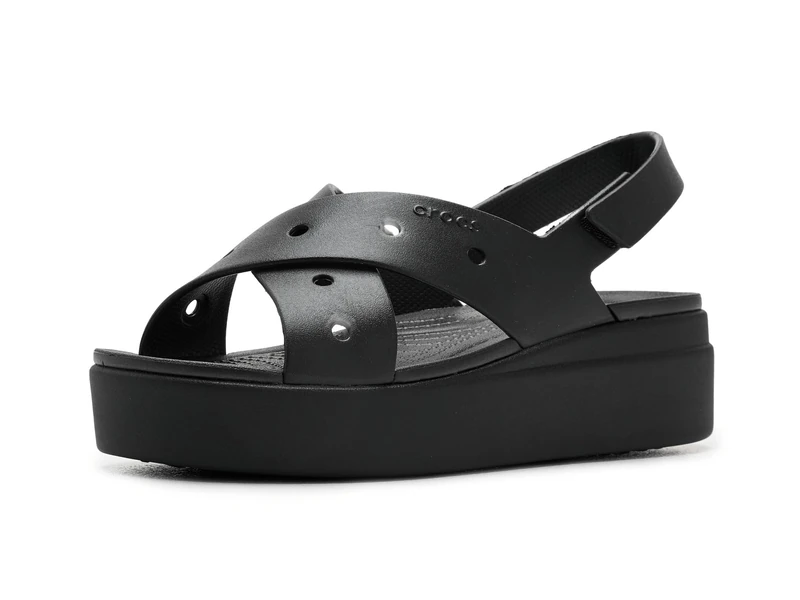 Crocs Women, Brooklyn 4U Cross Strap Sandal, Black, 4 UK Women