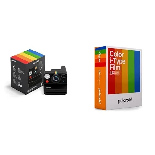 Polaroid - NOW+ Gen3 - Instant Camera Bluetooth Connected - Camera + Color Film Bundle (16 photos) - Black