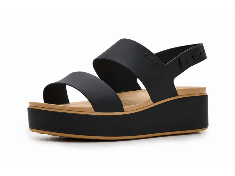 Crocs Women, Brooklyn Matte Wrap Low Wedge, Black/Cashew, 9 UK Women