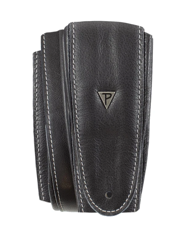 Perri's Leathers Ltd. – Padded Leather Guitar Strap – Adjustable Length – For Electric, Acoustic, and Bass Guitars – Black – Made in Canada