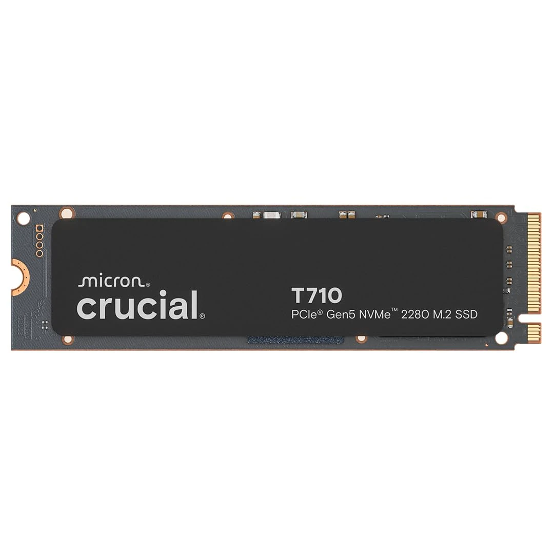 Crucial T710 2TB SSD NVMe M.2 PCIe 5.0 x4 Gen5, Read/Write Speeds up to 14,500/13,800 MB/s, Laptop & Desktop (PC) Compatible, TLC NAND, Solid State Drive - CT2000T710SSD8-01