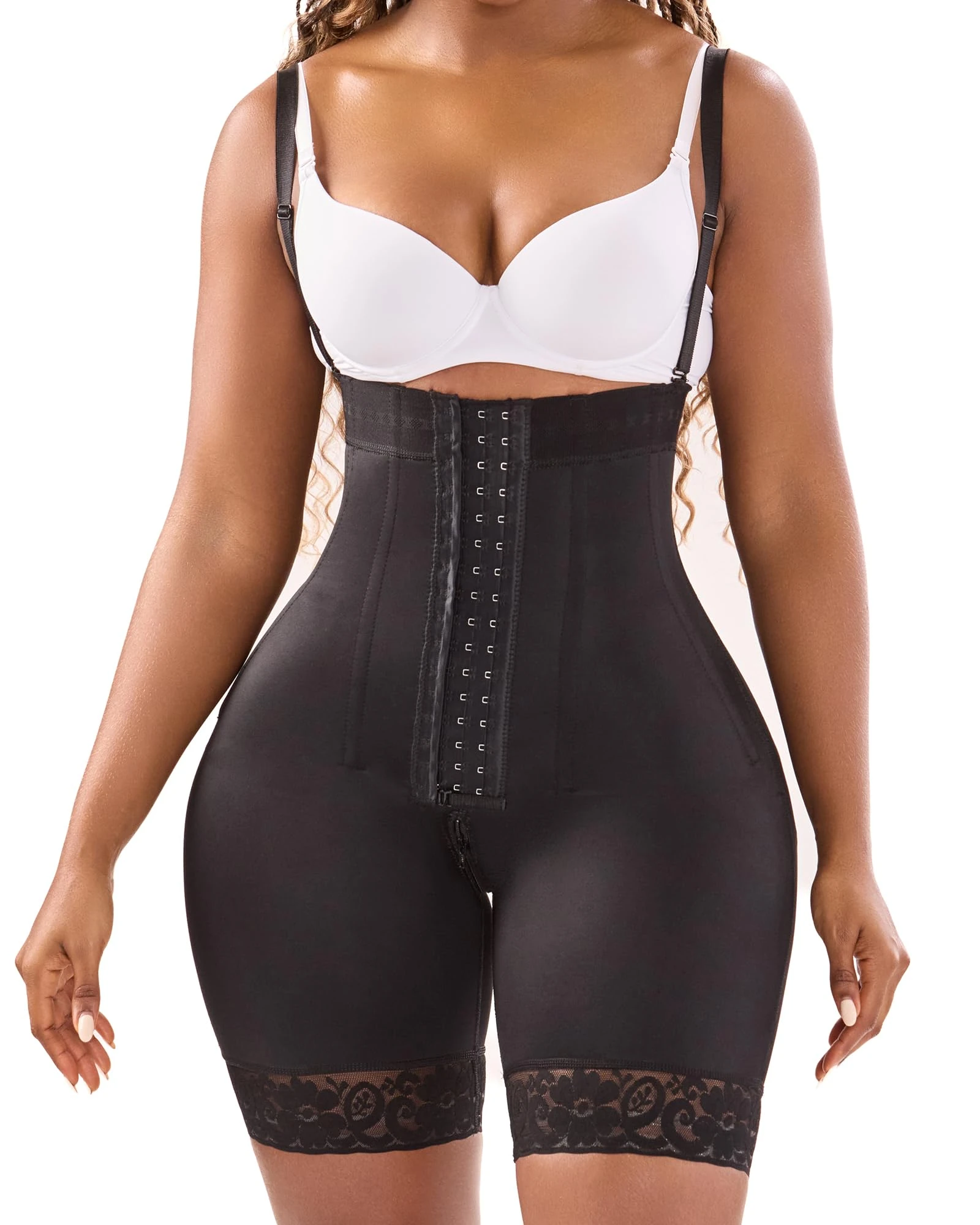 SHAPE CONCEPT High Compression Shapewear Tummy Control Fajas Colombianas Moldeadoras Tummy Control Shapewear Women, Black With Rods, XS