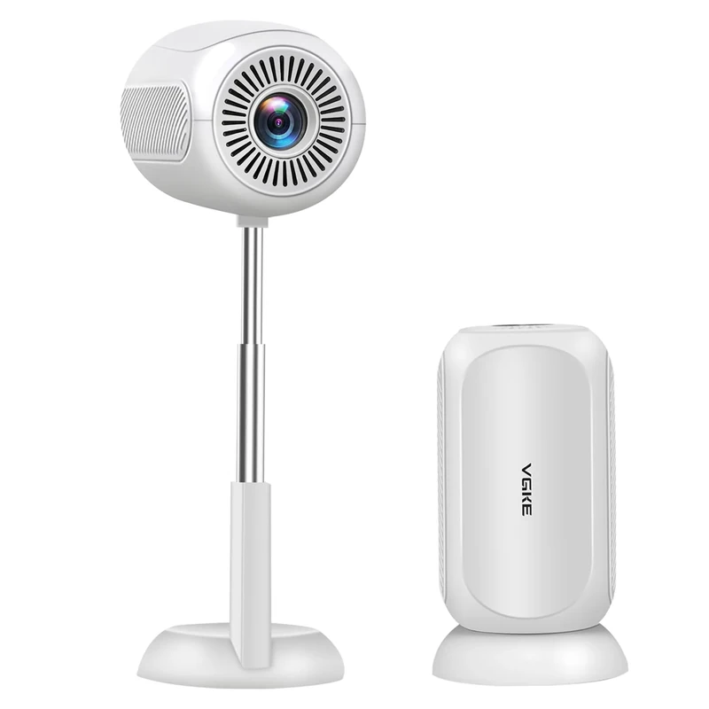 [3D TOF Auto Focus & Built-in Apps] VGKE Mini Projector, 16000Lumen 4K 1080p Support WiFi 6 Bluetooth, Auto Keystone, 90°Adjustable Liftable Portable Projector for Bedroom/Outdoor/iOS/Android