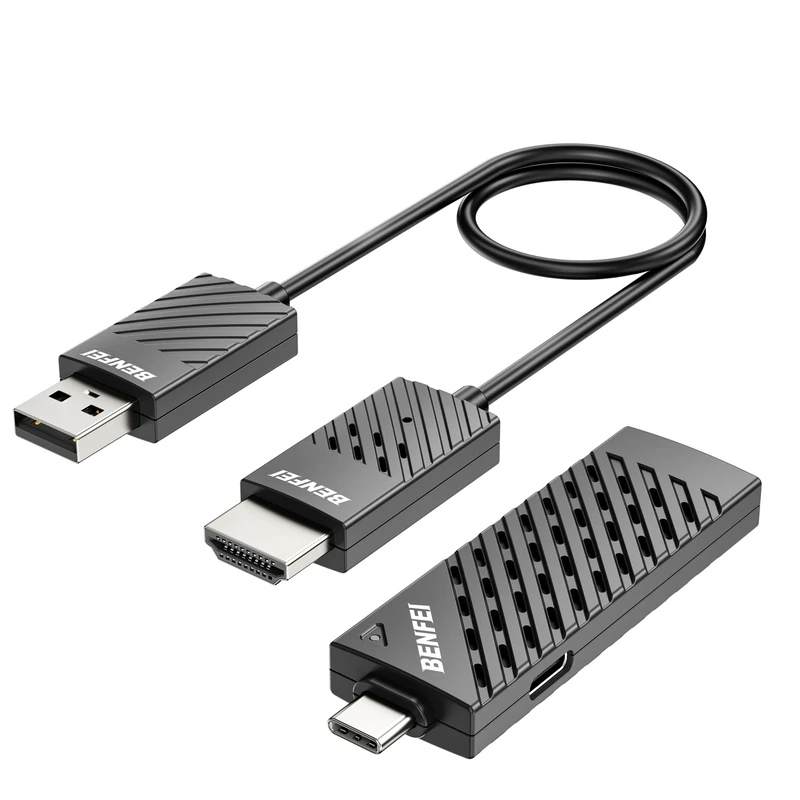 BENFEI Wireless USB C Transmitter and HDMI Receiver Kit, Supporting 1080P USB-C to HDMI Wireless Transmitter up to 98 Feet/30 Meter, 65W PD, Compatible with MacBook, iMac, S23, XPS17 - Image 1
