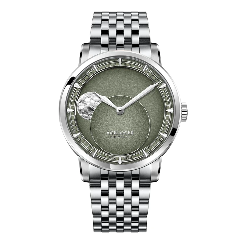 Agelocer Green-6415A9 Mechanical Moonphase Automatic Men's Watch - Image 1