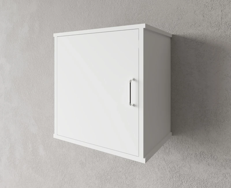 Negrari PVC Resin Wall Cabinet, Moisture Resistant, Internal Shelf, Suitable for Indoor and Outdoor Use, W45 x D34 x H52 cm, White