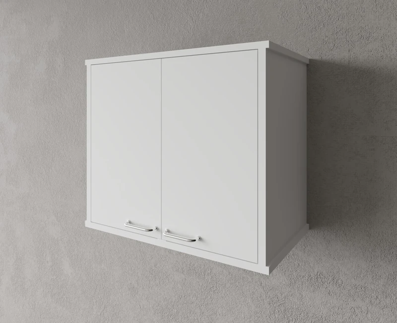 Negrari PVC Resin Wall Cabinet, Moisture Resistant, Internal Shelf, Suitable for Indoor and Outdoor Use, W60 x D34 x H52 cm, White