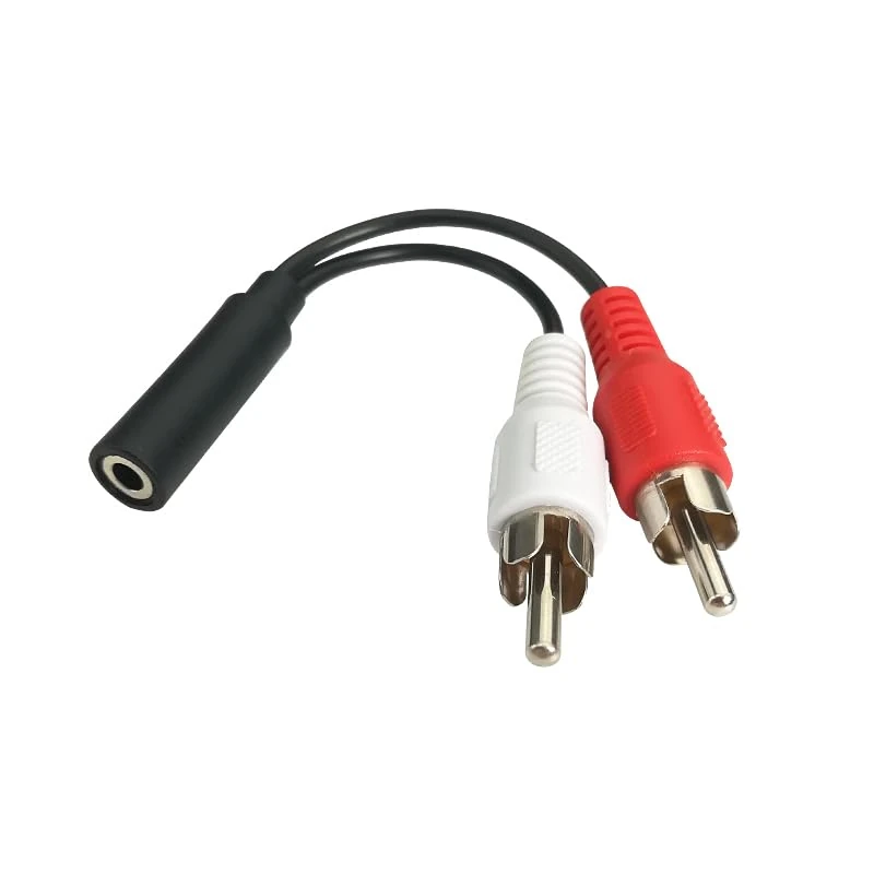 JZK 10CM Aux 3.5 mm Female to 2x RCA Male Cable, Stereo Audio to RCA Cable Adapter, Phono to 3.5mm jack, Audio Cable for TV, Hifi, home cinema, speaker