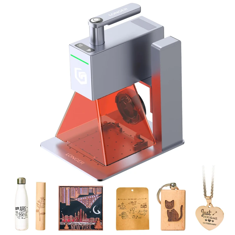 Longer Nano Portable Laser Engraver - High Speed of 5000mm/s, 0.05mm Accuracy, Ideal for DIY Projects on Wood, Acrylic, Leather, etc
