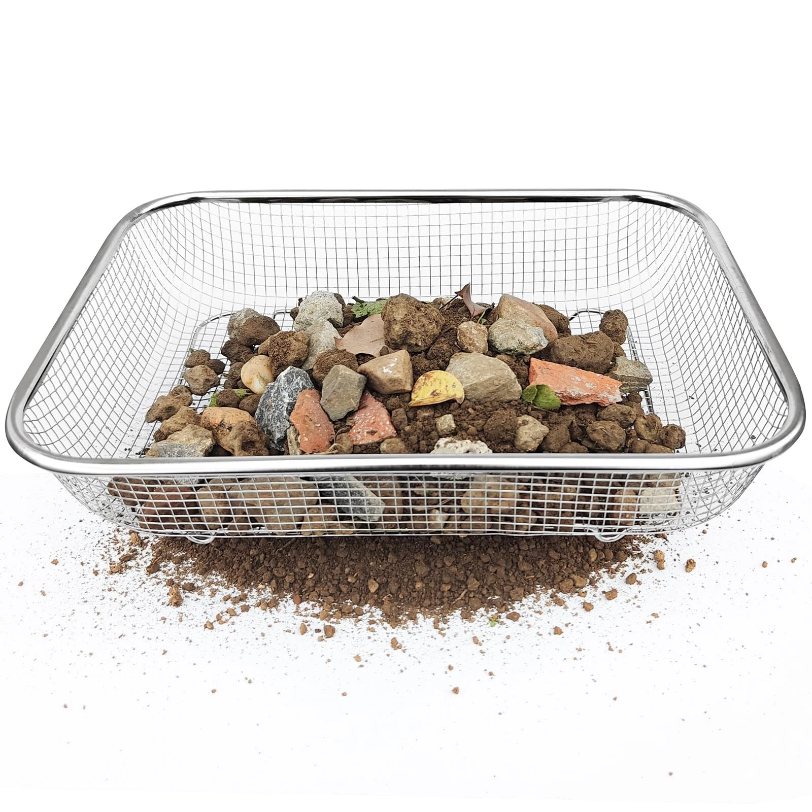 KOROI Garden Soil Sieve - Metal Garden Sieve for Soil and Stones,Garden Riddle Perfect for Gardening and Landscaping - Ideal Sieve for Sifting and Filtering Soil, Compost, and Sand