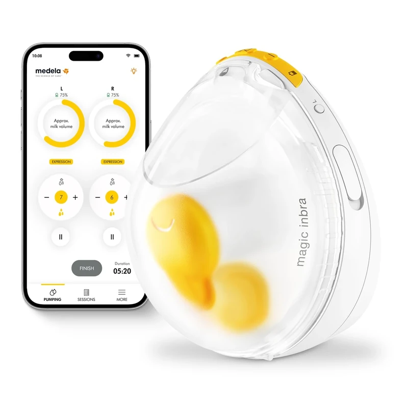 Medela Magic InBra Hands-Free Wearable Single Breast Pump with Fluidfeel Technology, Smart App Connectivity and Advanced Sensor Control, Ultra-Lightweight, Silent, Hospital-Grade