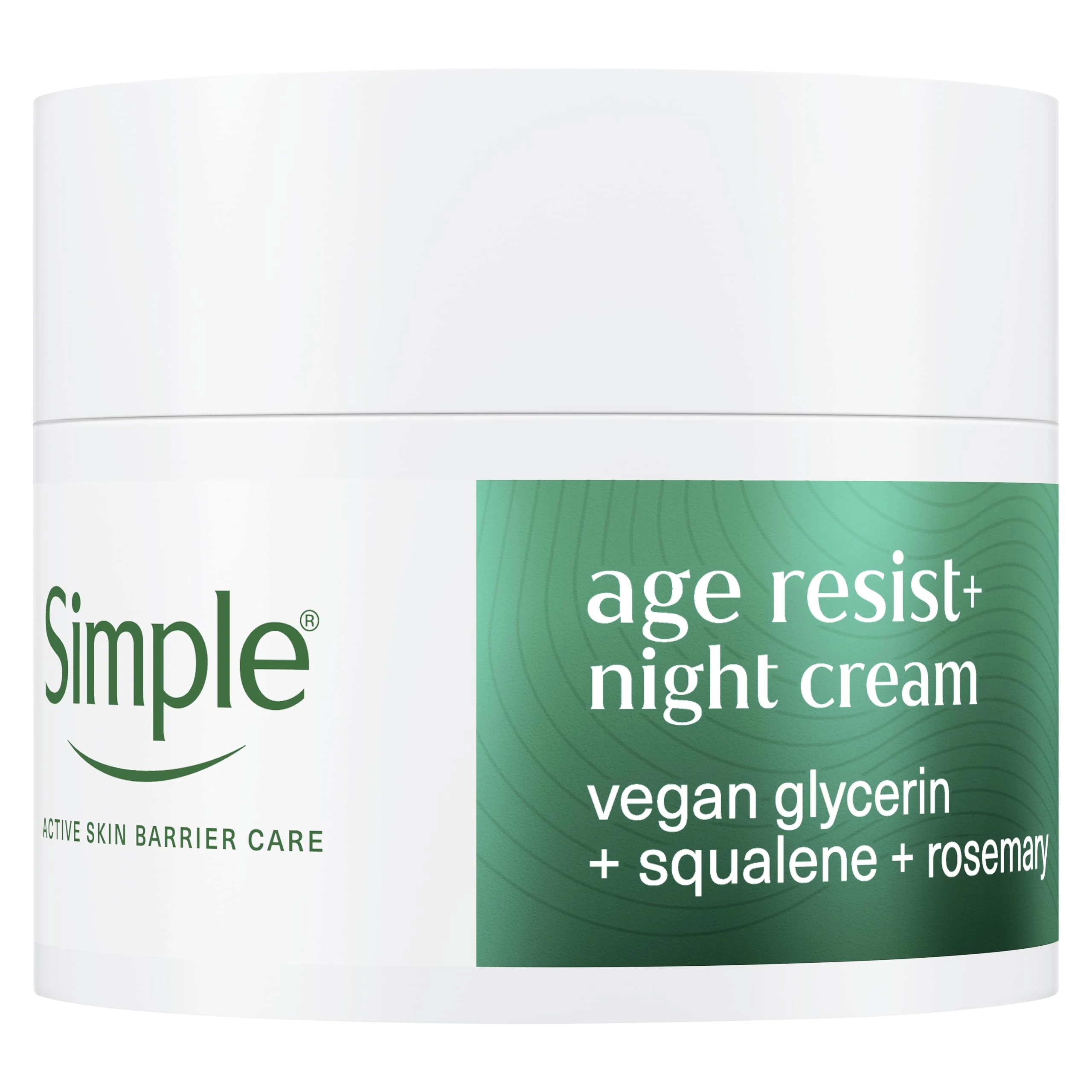 Simple Age Resist+ Night Facial Moisturiser face cream with squalane + rosemary helps fight premature ageing 50 ml