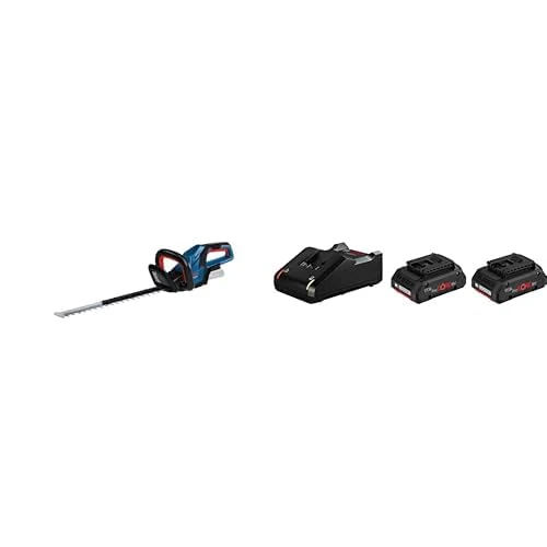 Bosch Professional 18V System Cordless Hedgecutter GHE 18V-50 + 18V System Cordless 2x ProCORE18V 4.0Ah Batteries + GAL 18V-40 Charger