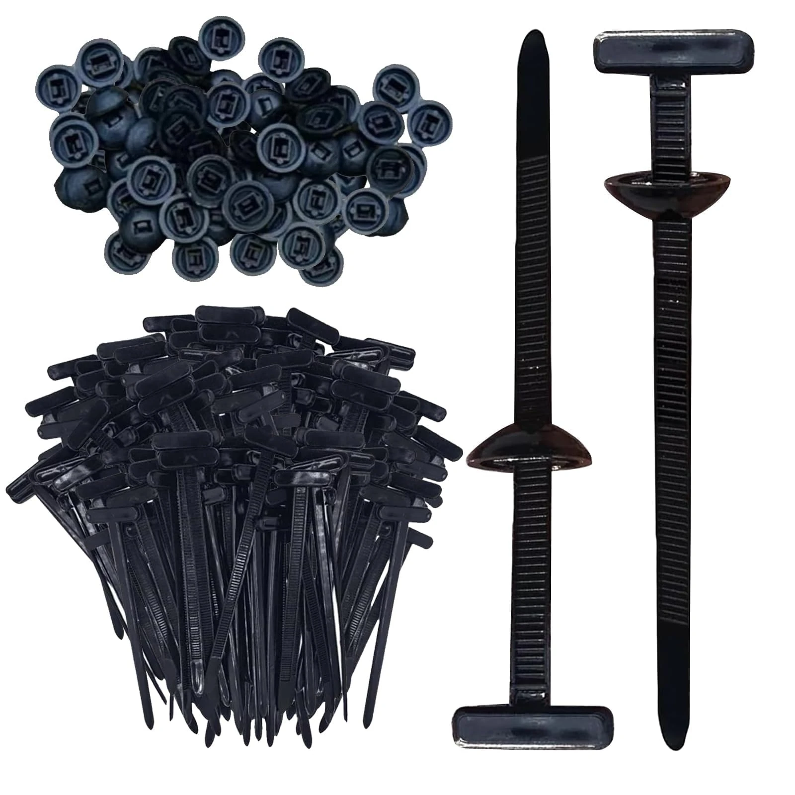 30/100/150Pcs Nylon Universal Cable Tie Buckle - Heavy Duty Self-Locking Nylon Zip Ties Holder Clip, Multipurpose Universal Zip Tie Tool for Quick Fastening, Automotive Repair and Daily Use