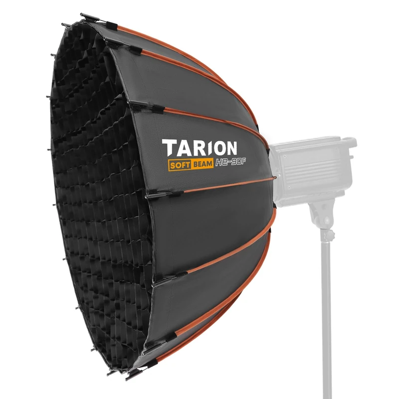 TARION Quick Release Parabolic Softbox - 90cm Bowens Mount Softbox with Diffusers/Honeycomb Grid/Carrying Bag for Live Streaming, Photography, Videography (Parabolic 90cm)