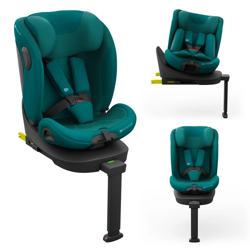 Kinderkraft I-360 2 PRO Car Seat, I-Size 40-150 cm, Isofix, Baby Seat, for Children, Adjustable, Sillade, RWF, FWF, 360º, Group 0+/1/2/3, 0-36 kg, Green