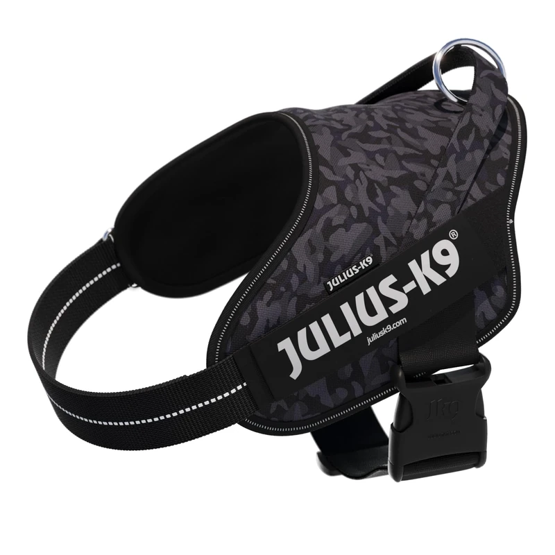 Julius-K9 Power&More Dog Harness with Patches, Size: L, Night Camo