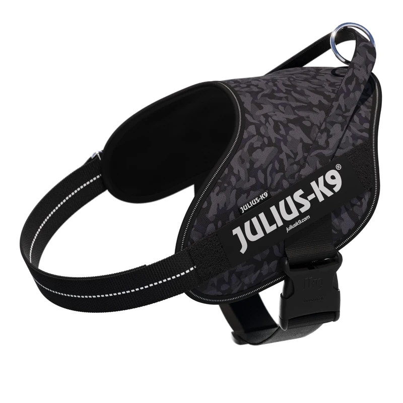 Julius-K9 Power&More Dog Harness with Patches, Size: XL, Night Camo