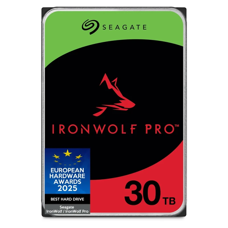 Seagate IronWolf Pro 30TB, NAS internal hard drive, 3.5", 7200 U/Min, CMR, 512 MB Cache, SATA 6 GB/S, Data Rescue Service (ST30000NTZ11)