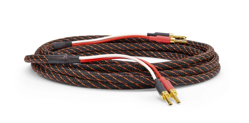 Dynavox Perfect Sound Flex Speaker Cable, Assembled, Extremely Flexible, HiFi Cable with Gold-Plated Hollow Banana Plugs, Lossless Signal Transmission, High-Purity OFC Copper, Pair, Length 5 m