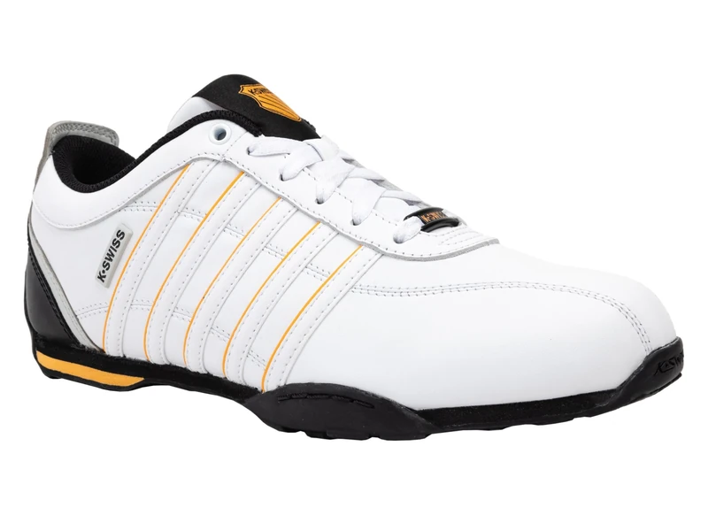K-Swiss Men's Arvee 1.5 Trainers, White/Black/Orange Poppy, 46 EU, Blanc Black Orange Poppy, 11 UK