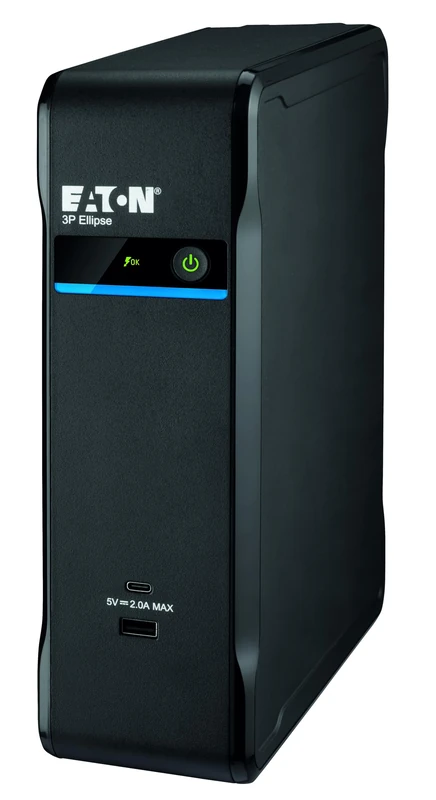 Eaton Serie Ellipse 3P Off‑Line UPS – 3P900UF – 900VA/540W Backup Power, 4× FR Outlets (3 Battery + Surge, 1 Surge‑Only), USB‑A & USB‑C Charging, USB Interface, Silent Fanless, Black (B0F9YS81MJ) - Image 1