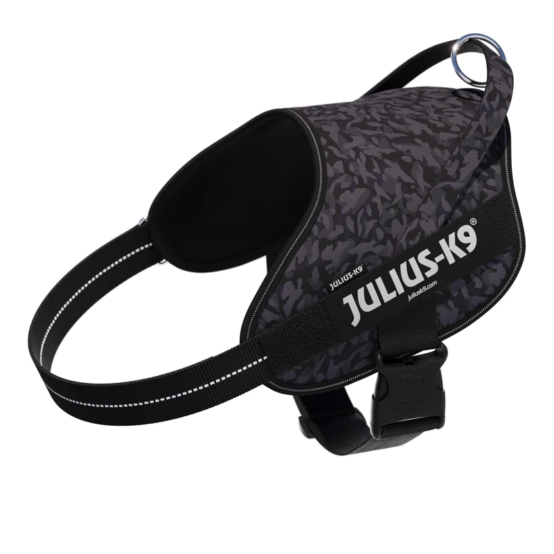 Julius-K9 Power&More Dog Harness with Patches, Size: 2XL, Night Camo