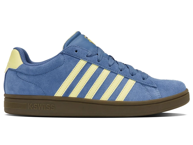 K-Swiss Men's Court TIEBRK II Trainers, Blue Horizon/Wax Yellow/Dark Gum, 42.5 EU, Blue Horizon Wax Yellow Dark Gum, 8.5 UK
