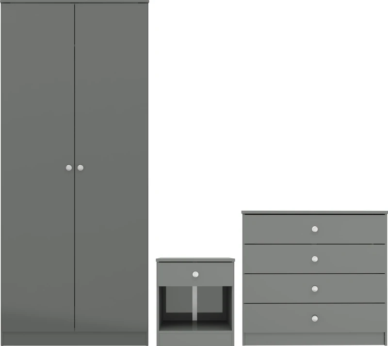 Seconique Denver Trio Set in Grey Gloss