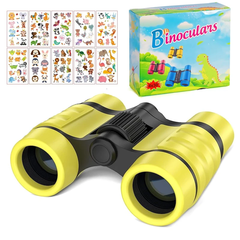 Binoculars Kids, Kids Binoculars Binocular for Kids, for 4-12 Years Old Kids, Educational Toy for Boys and Girls, Perfect for Outdoor Observation and Sparking Curiosity in Kids (Yellow)