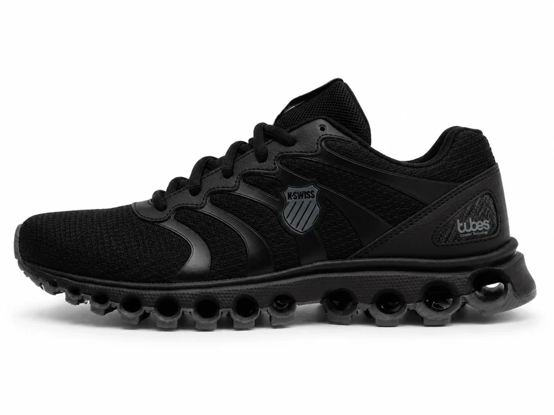 K-Swiss Men's Tubes 200 Trainers, Black/Charcoal, 44 EU, Black Charcoal, 9.5 UK