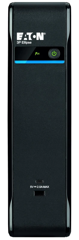 Eaton Serie Ellipse 3P UPS 3P1300UF – 1300VA 840W Backup Power, Silent Extra‑Flat Design, Surge‑Protected FR Outlets, USB‑A/USB‑C Charging, Replaceable Battery, Black (B0F9YV5L1L)